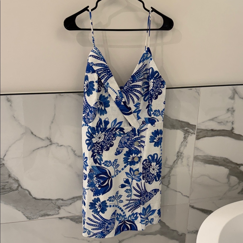 FARM Rio Blue and White Floral Dress